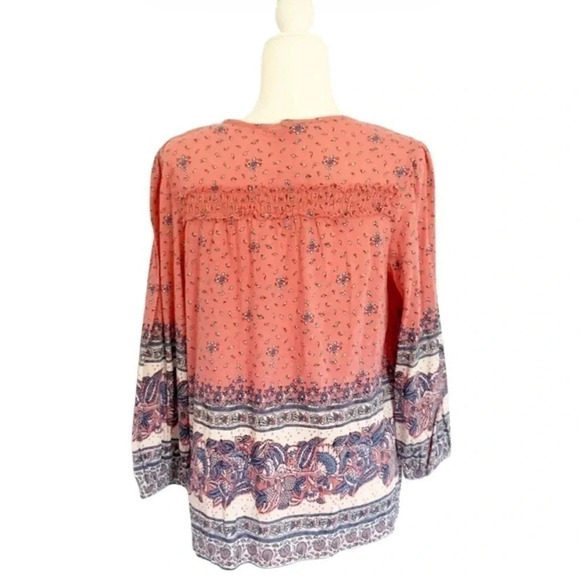 NWT Lucky Brand Floral Boarder Print Peasant Top - Picture 6 of 6